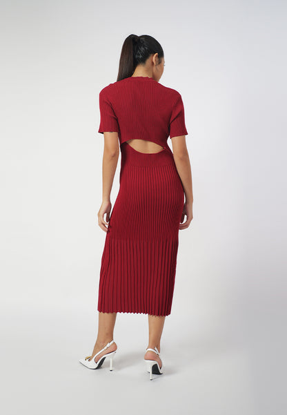 Raf Ida Short Sleeve Dress  (Red)