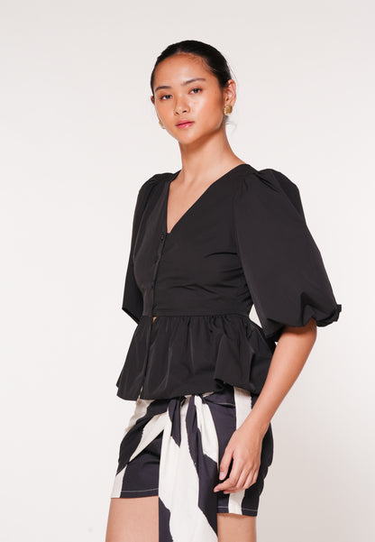 Raf Igara Quarter Sleeve Top (Black)