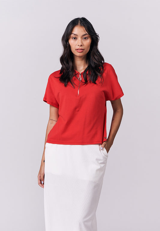 Ikara Short Sleeve Top (Red)