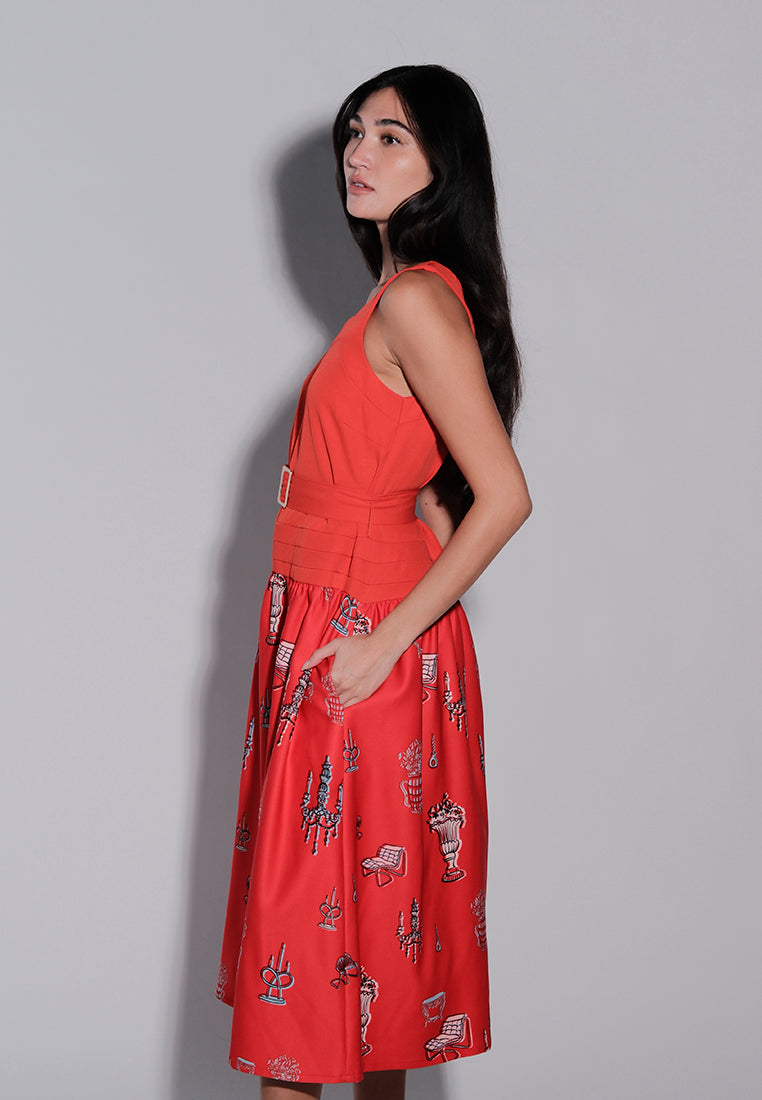 Holiday 2025 Ikeya Sleeveless Dress  (Red)