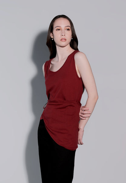 Holiday 2025 Iliah Sleeveless Top (Burgundy)