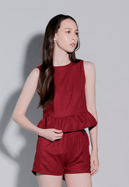 Holiday 2025 Imma Top And Shorts Set Top (Burgundy)