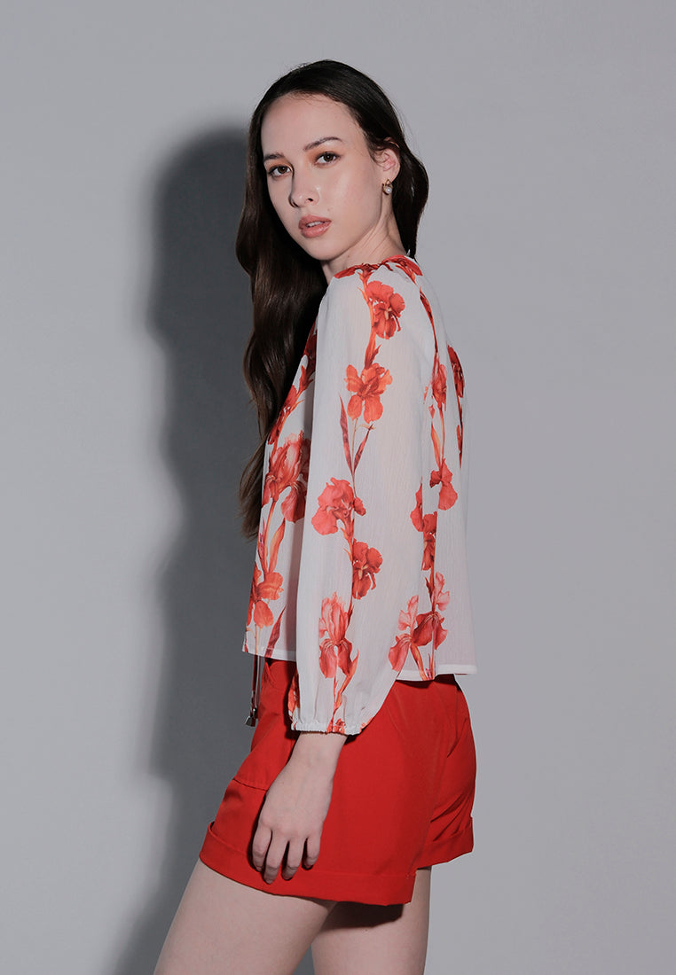 Holiday 2025 Indee Long Sleeve Top (Printed Red)