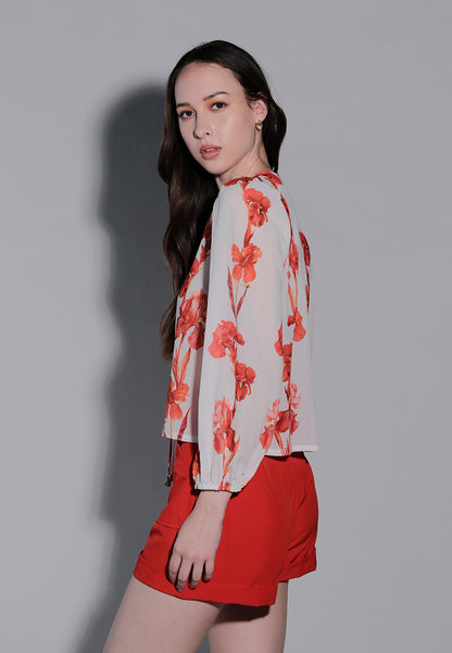 Holiday 2025 Indee Long Sleeve Top (Printed Red)