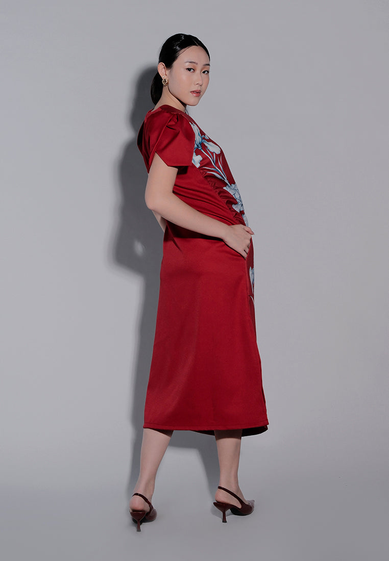 Holiday 2025 Indee Short Sleeve Dress  (Red)
