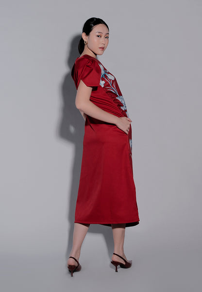 Holiday 2025 Indee Short Sleeve Dress  (Red)