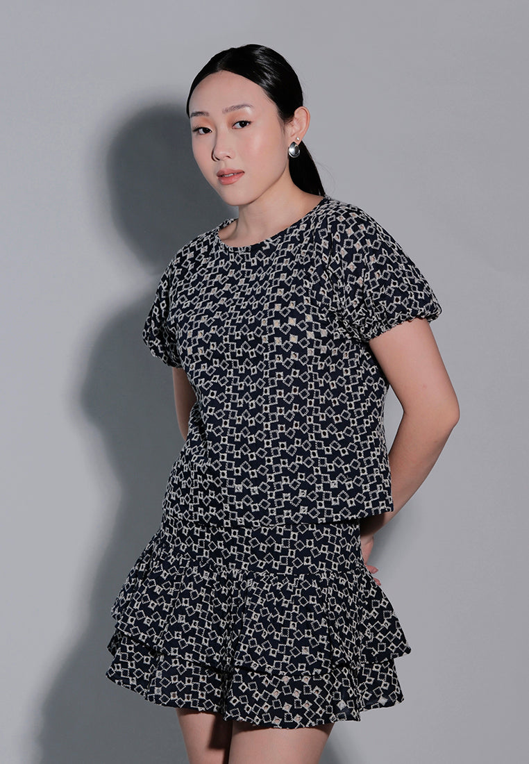 Holiday 2025 Infinity Short Sleeve Top (Navy)