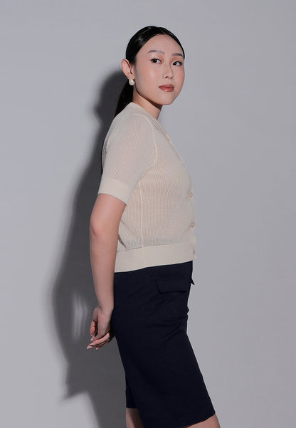 Holiday 2025 Iona Short Sleeve Top (Cream)