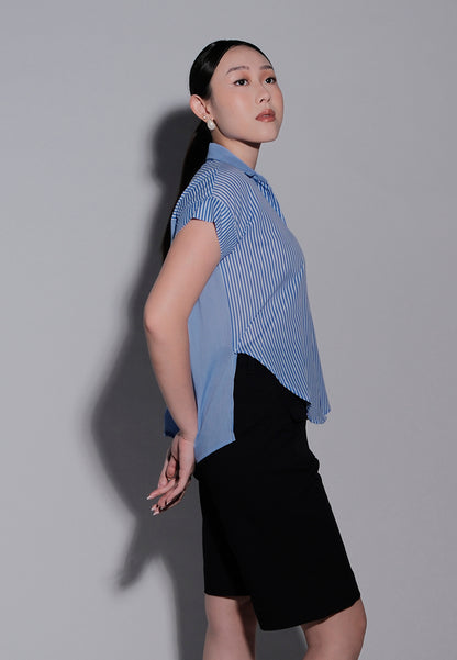 Holiday 2025 Iran Short Sleeve Top (Striped  Blue)