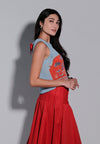 Holiday 2025 Irley Sleeveless Top (Printed Blue)