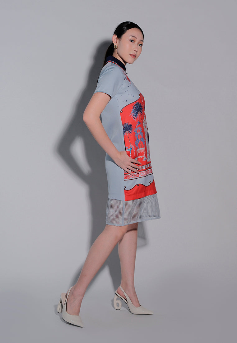 Holiday 2025 Irley Short Sleeve Dress (Light Blue)