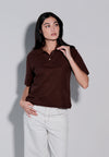Holiday 2025 Isha Short Sleeve Sportshirt Top (Brown)