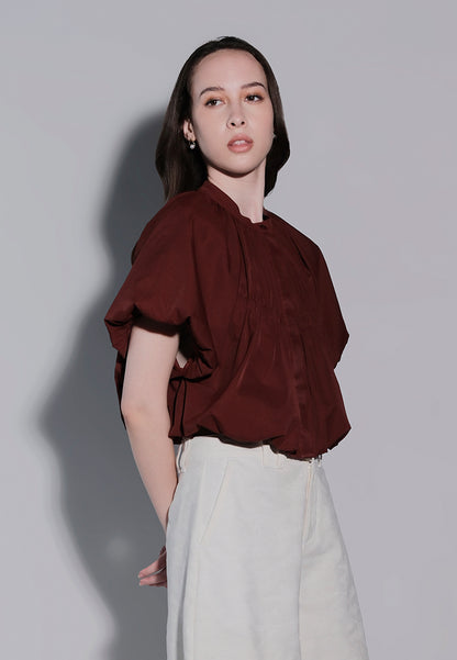Holiday 2025 Jab Short Sleeve Top (Dark Brown)