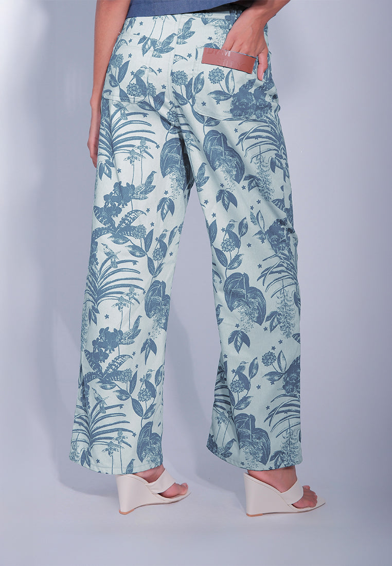 DNM Studios x Raxenne Jade Vine Pants (Printed Blue)