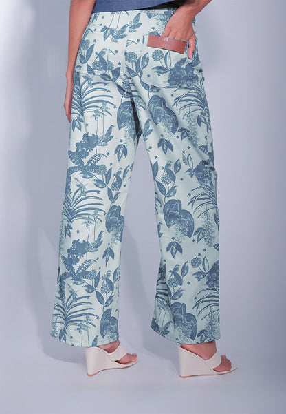 DNM Studios x Raxenne Jade Vine Pants (Printed Blue)