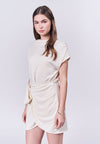 Jance Short Sleeve Dress (Beige)