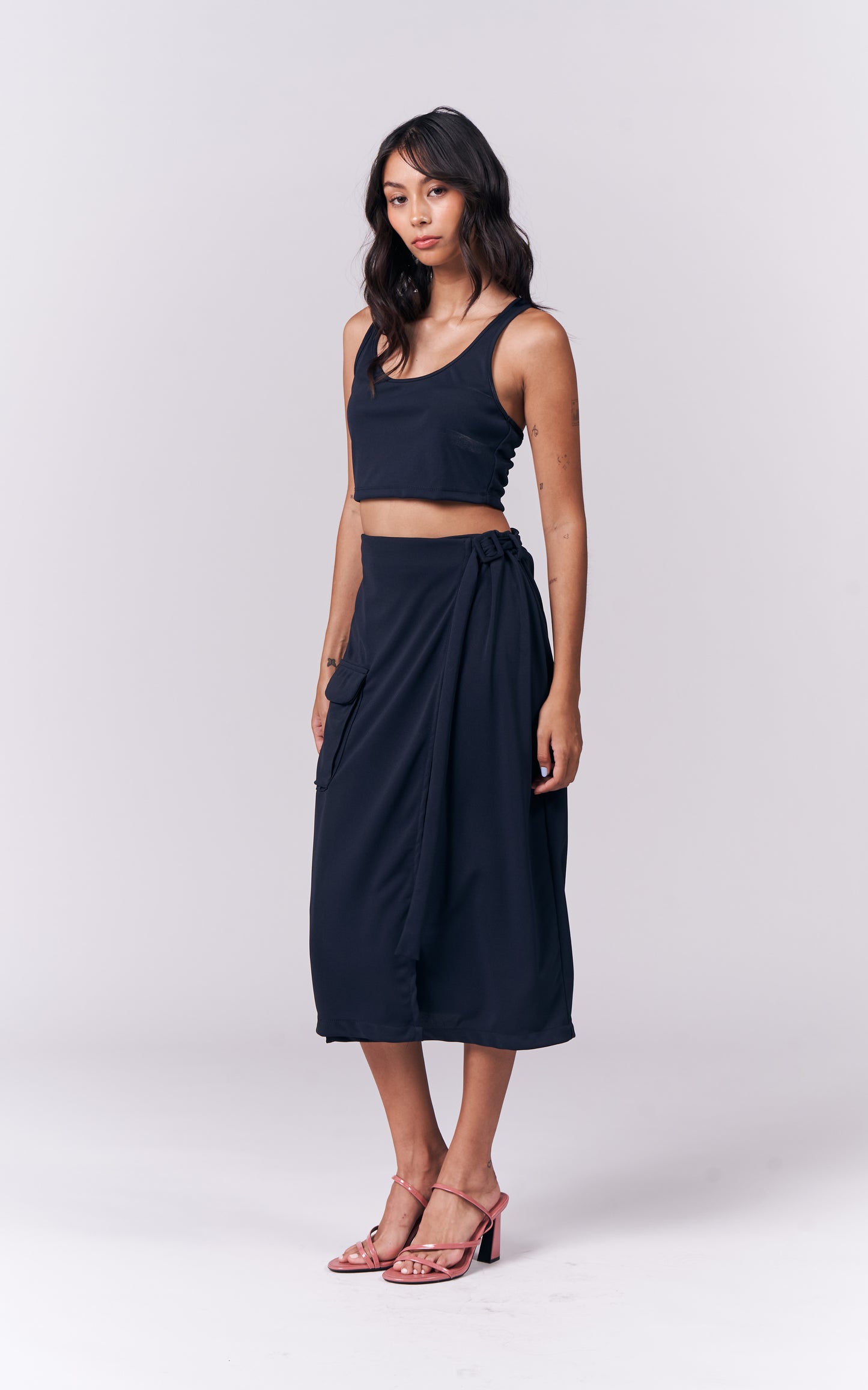 Jazmine Sleeveless And Skirt (Navy)