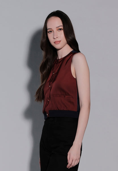 Holiday 2025 Jest Sleeveless Top (Maroon)