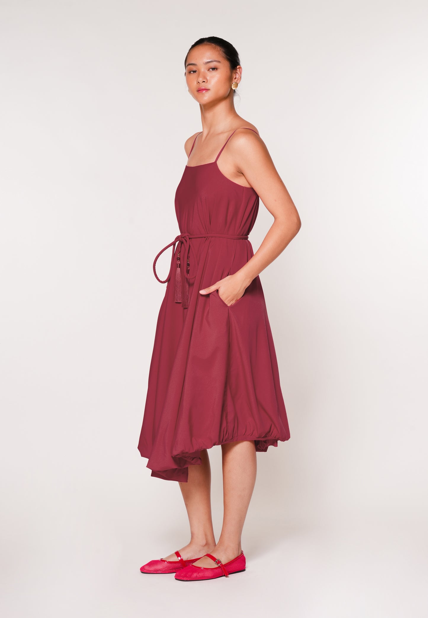 Raf Jockey Sleeveless Dress W/ Belt (Red)
