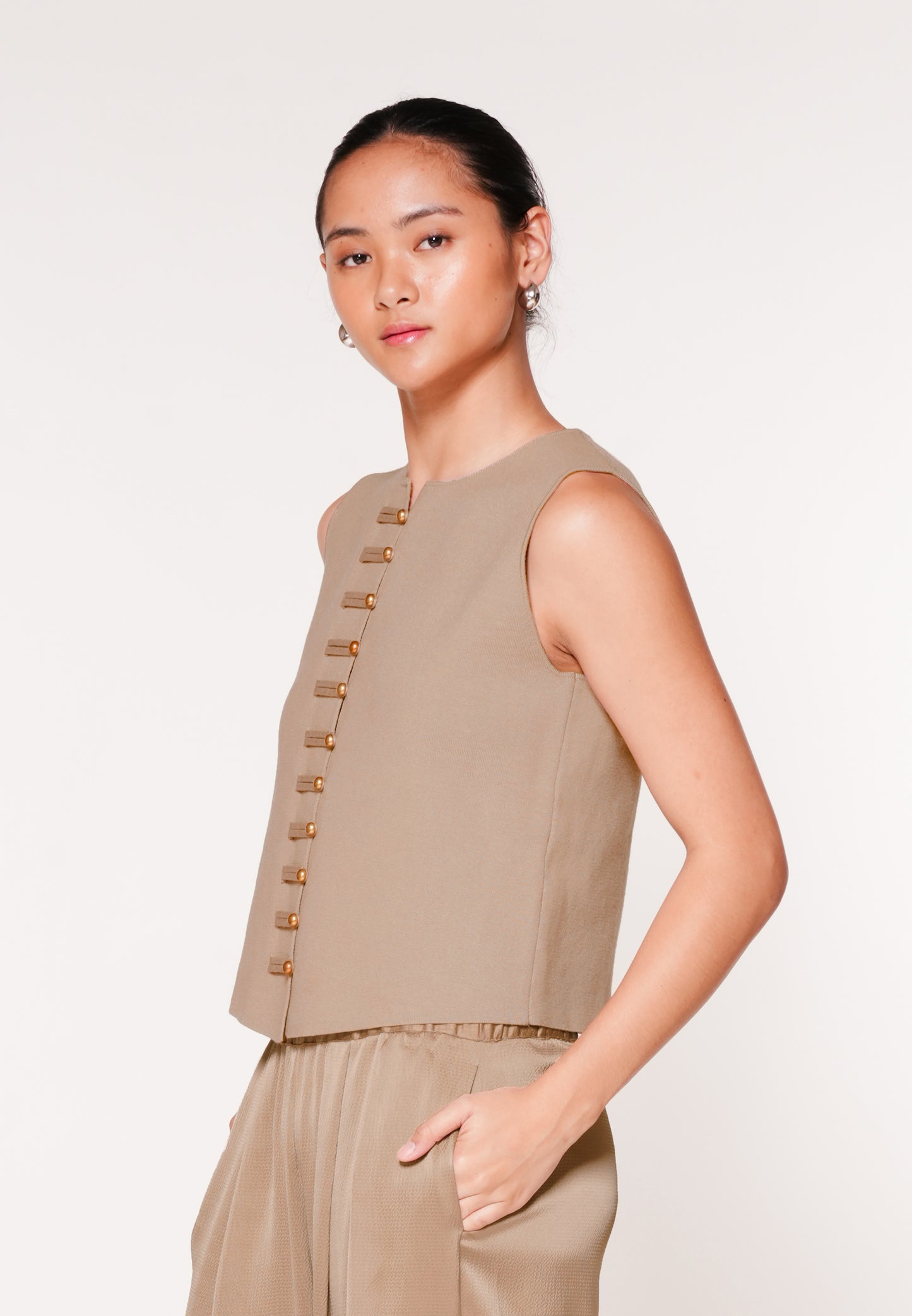 Raf Joust Sleeveless Top (Taupe)