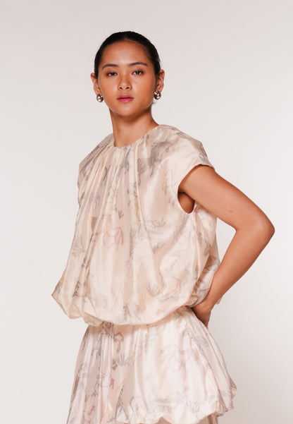 Raf Jubilant Short Sleeve Top (Printed Beige)