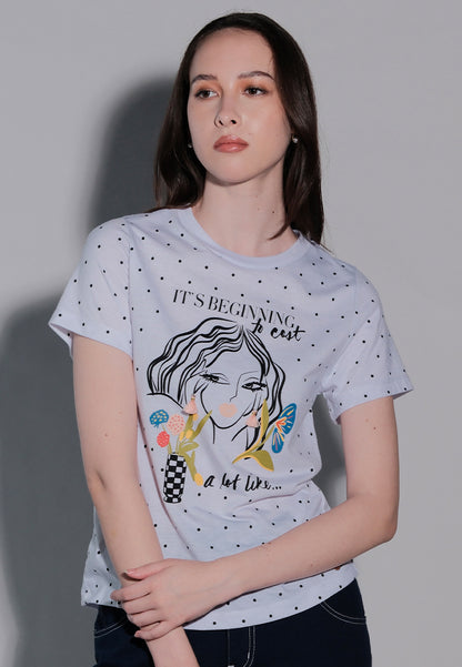 Holiday Tees 2025 Like Christmas Short Sleeve Shirt Top (Off White)