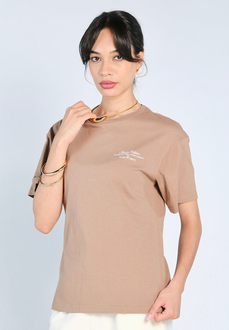 Mark Bumgarner X Vania Romoff For Plains & Prints Limited Edition Tee Top (Brown)