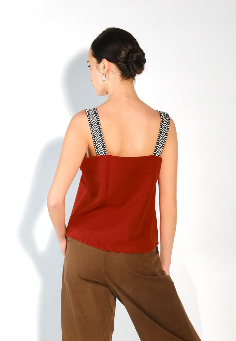 Sari- Sari Luway Sleeveless Top (Rust)