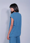 DNM Studios x Raxenne Magnifica Short Sleeve Shirt Top (Blue)