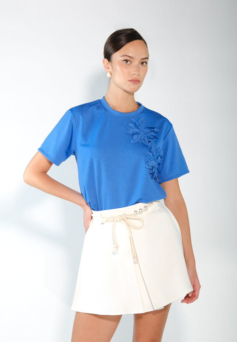 Sari- Sari Mirasol Short Sleeve Top (Blue)