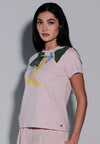 Holiday Tees 2025 Mistletoe Short Sleeve Shirt Top (Pink)