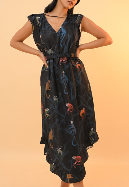 Monkey Short Sleeve Dress - Summer Dresses (Multi)