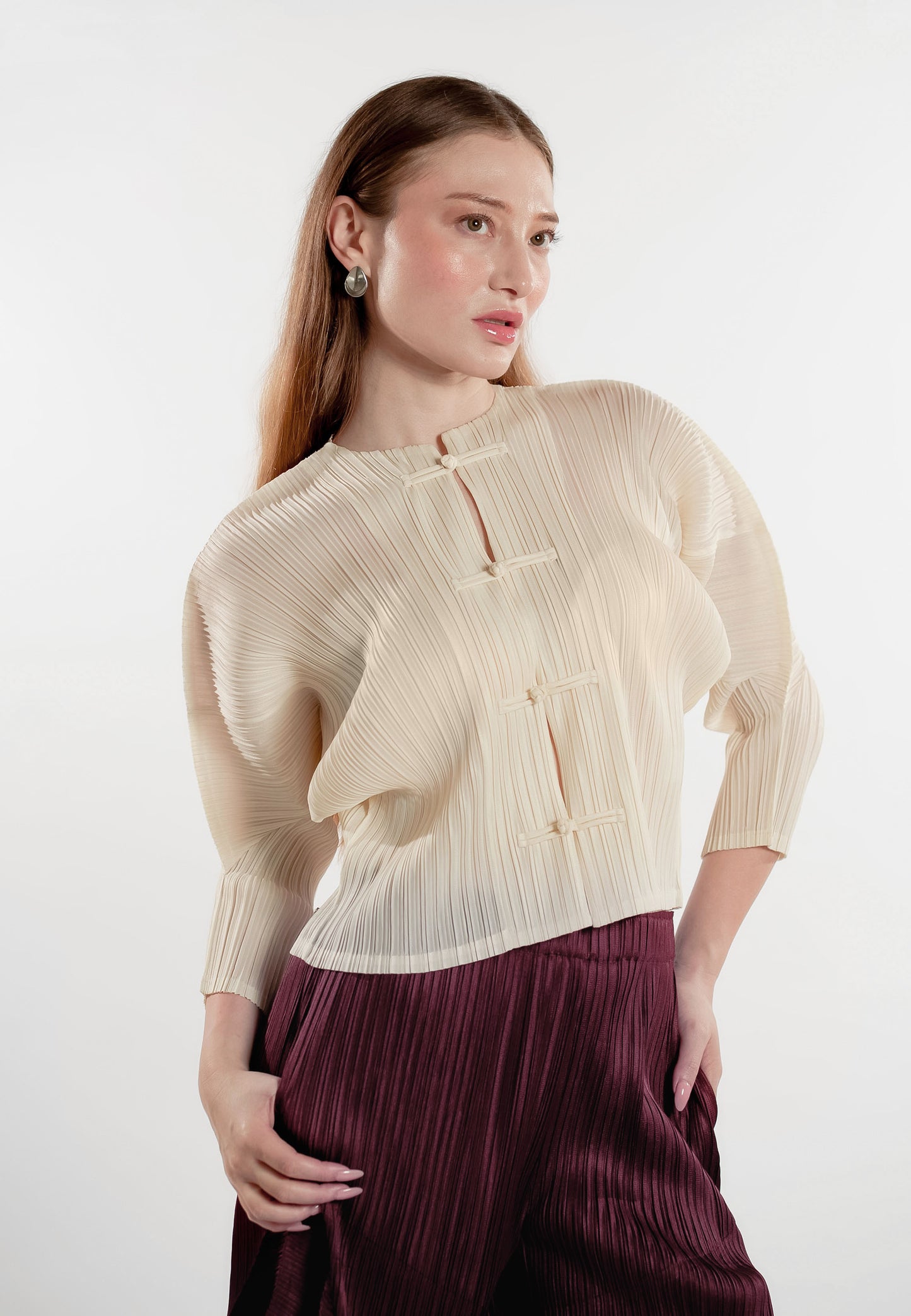 RAF Optic Quarter Sleeve Top (Cream)