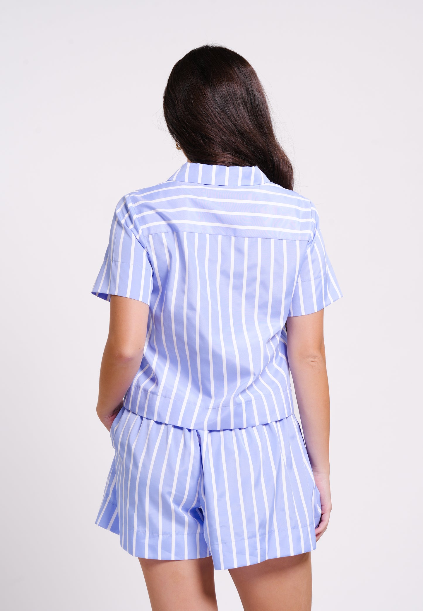 Archetype Summer Essentials Poppy Short Sleeve Top (Striped Blue)
