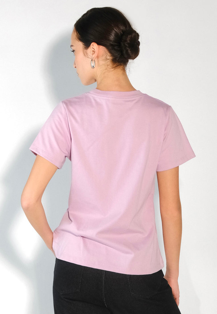 Culturatees Poskard Short Sleeve Shirt Top (Lilac)