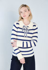 Raf Dara Long Sleeve Top (White/Navy)