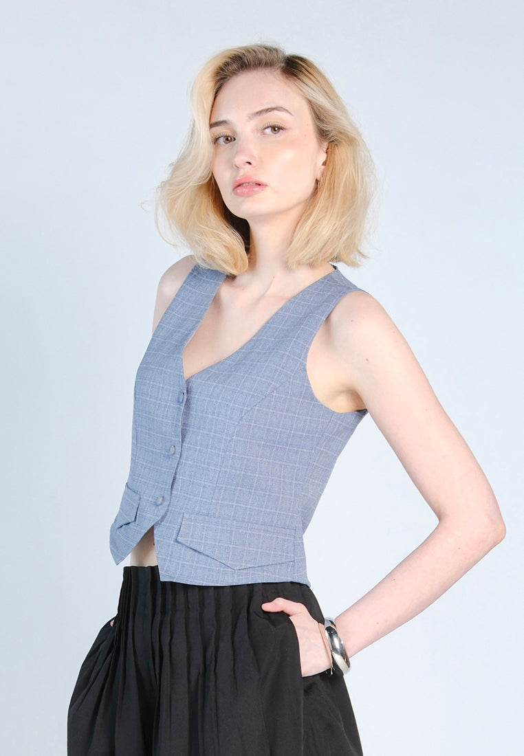 Raf Fara Sleeveless Vest Top (Blue)