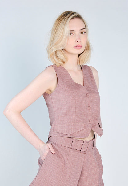 Raf Fara Sleeveless Vest Top (Dusty Rose)