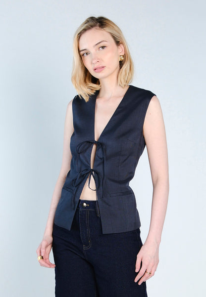 Raf Fletcher Sleeveless Top (Mid.Blue)