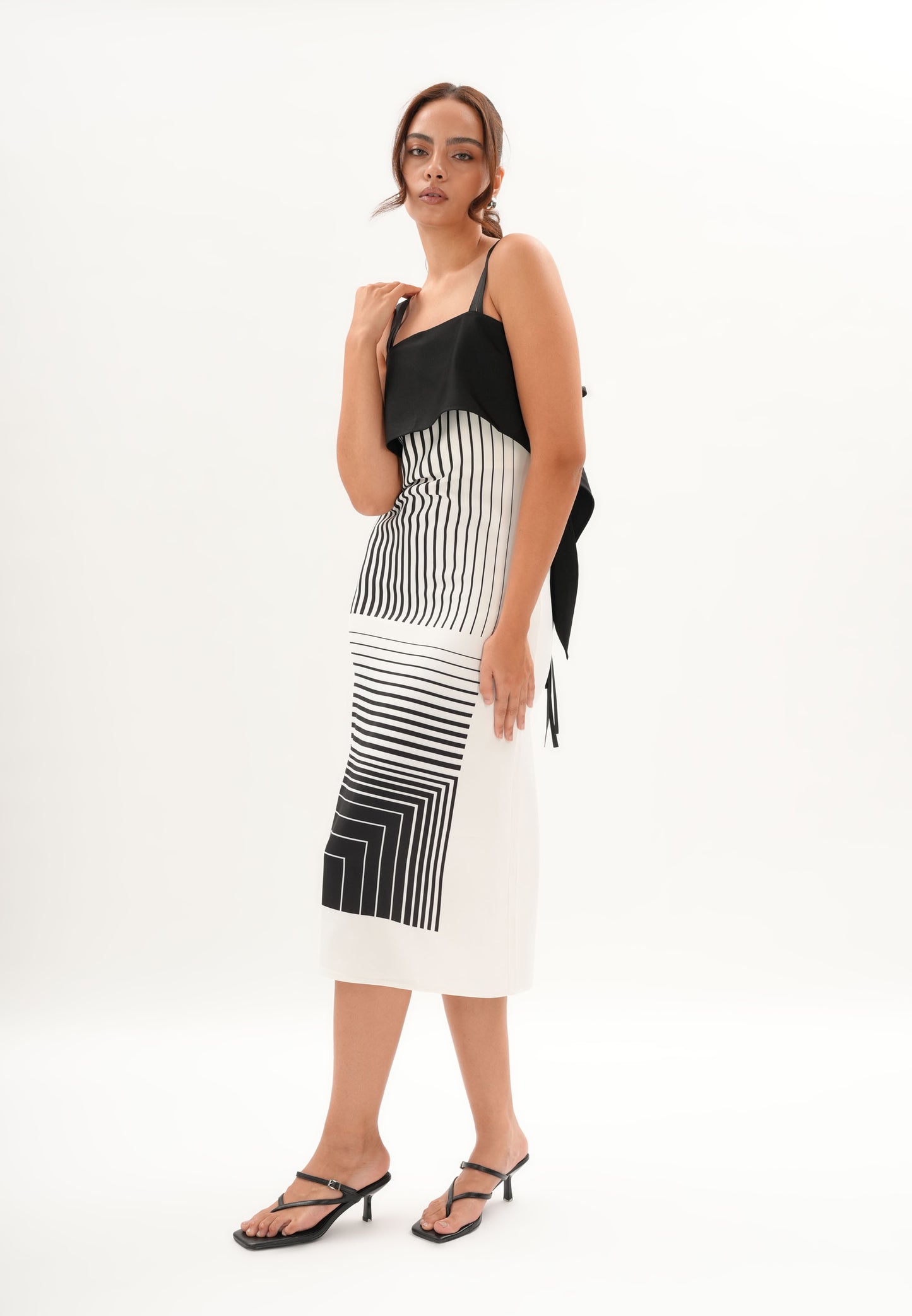 Archetype Refined Raven Multi-Way Sleeveless Dress (Printed White)