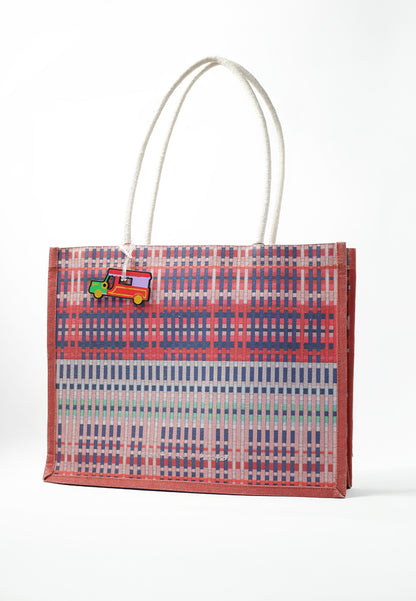 Plains & Prints × Pete Rich Tote Bag W/ Charm (Pink/Green)