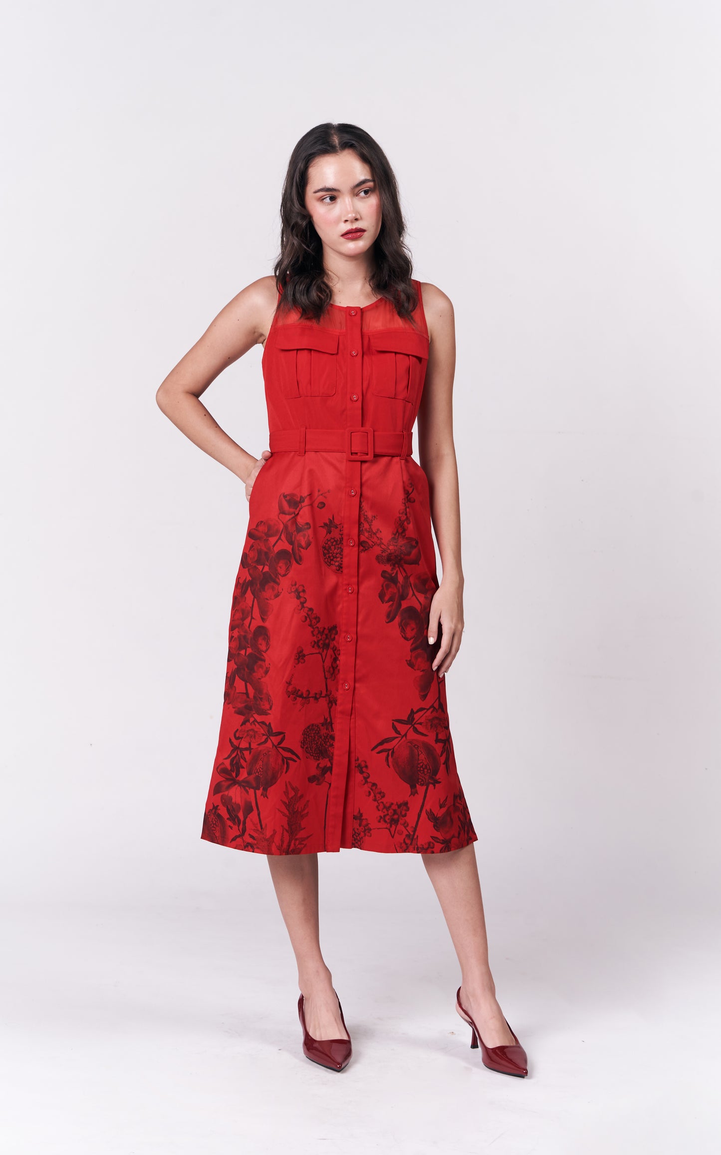 Rozalia Sleeveless Dress (Red)