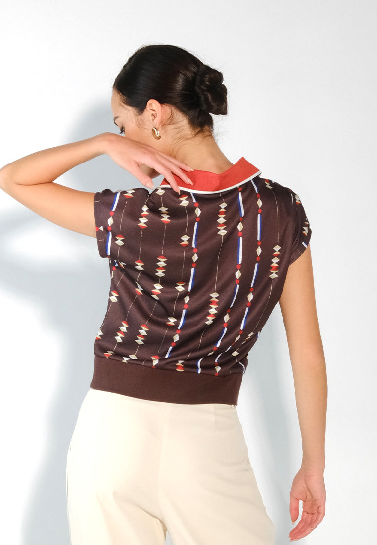 Sari- Sari Sorsogon Short Sleeve  (Printed Brown)