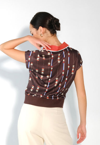 Sari- Sari Sorsogon Short Sleeve  (Printed Brown)