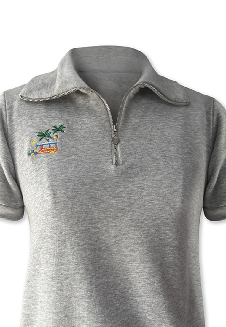 Plains & Prints × Pete Rich Short Sleeve Sportshirt Top (Heather Gray)