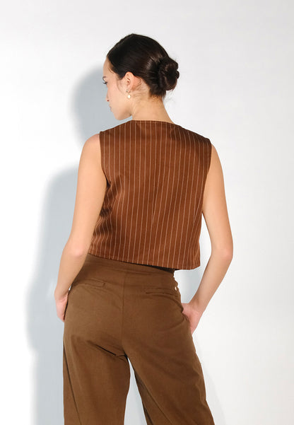 Sari- Sari Tagum Sleeveless Reversible Vest Top (Brown)