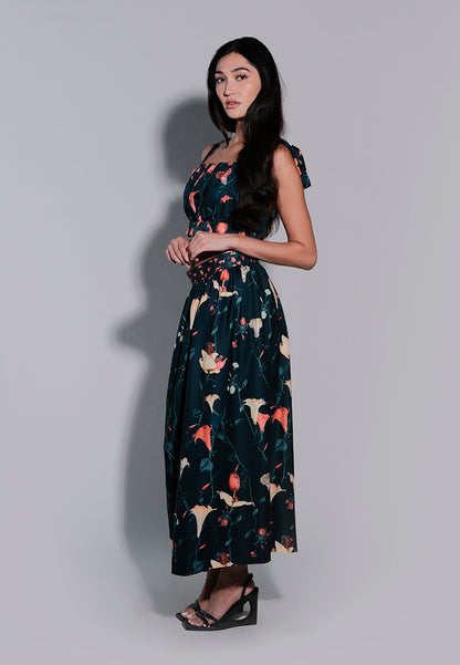 Femina The Lover Sleeveless Top And Skirt (Printed Green)