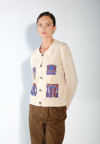 Sari- Sari Tuguegarao Long Sleeve Top (Printed Beige)