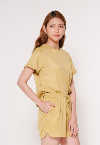 Abel Short Sleeve Top And Shorts (Lime)