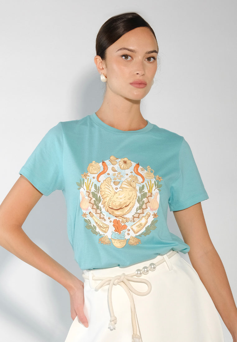 Culturatees Adobo Short Sleeve Shirt Top (Mint)